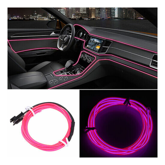 LED Glow Neon EL Wire Light String Strip Rope Tube Car Party Decor + Control Thumb {11}