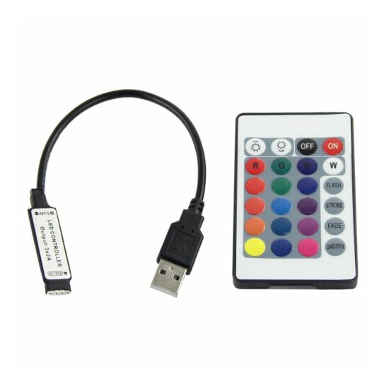 5V 5050 60SMD/M RGB LED Strip Light Bar TV Back Lighting Kit+USB Remote Control  image {4}