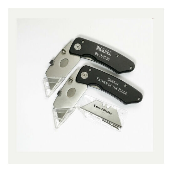 Personalized Engraved Custom Pocket knife,Utility Knife,Box Knife -Birthday gift image {2}