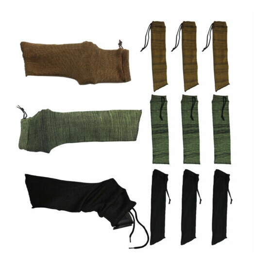 9pcs Handgun Pistol Gun Socks Storage Sleeve Silicone Treated Hunting Utility image {1}