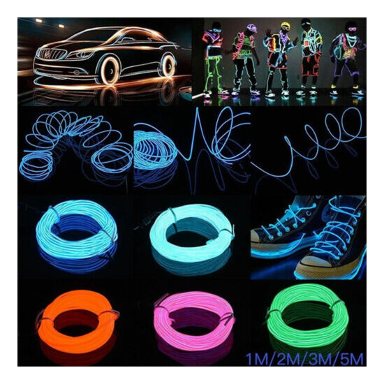 1/3/5M Glow Wire Cable LED Neon DIY Costume Clothe Luminous Car Light Part Didb Thumb {3}