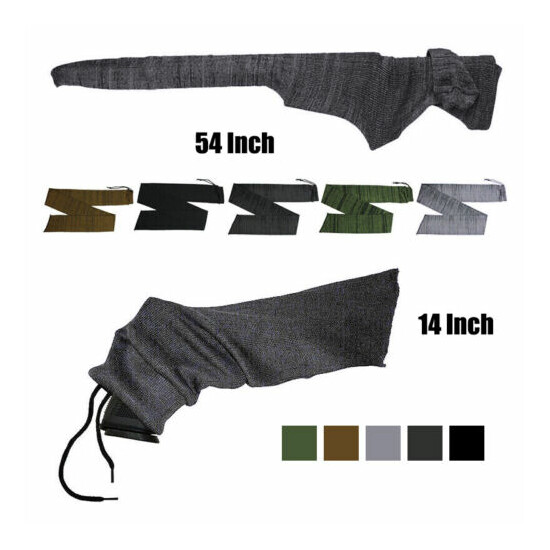 14" / 54" Rifle Sleeve Silicone Treated Sock Pistol Soft Gun Case Storage Pouch image {2}