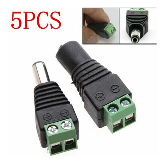 5X DC 12V Power Supply Plug Adapter Connector for 5050 3528 LED Strip Light CCTV Thumb {3}