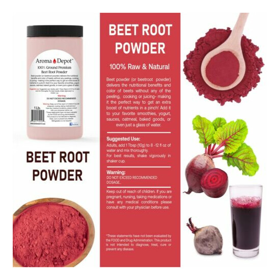 Beet Root Powder (Beta vulgaris) Raw & Non-GMO Superfood Vegan 100% Natural image {13}