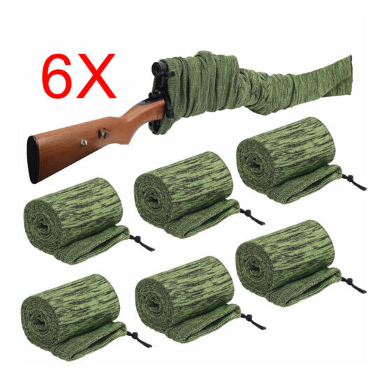 6Pcs 54'' Gun Sock Rifle Shotgun Green Gun Socks Hunting Storage Case Outdoor image {1}