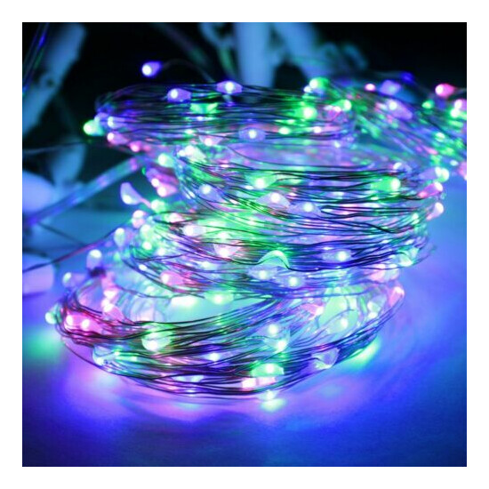 100/200 LED Solar Fairy String Light Copper Wire Outdoor Waterproof Xmas Deco image {4}