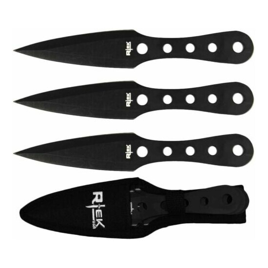 Set of 3 - 6.5 inch Combat Tactical Throwing Knives Set with Sheath image {1}