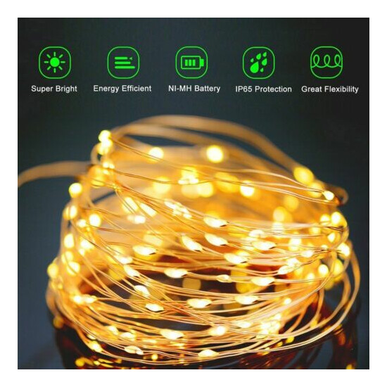 100/200 LED Solar Fairy String Light Copper Wire Outdoor Waterproof Xmas Deco image {10}