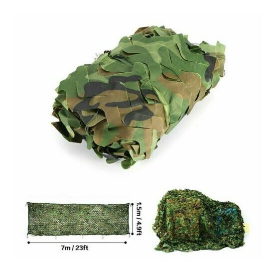 1.5X5M/7M Outdoor Camp Camouflage Nets Hunting Blinds Shooting Shelter Woodland  image {16}