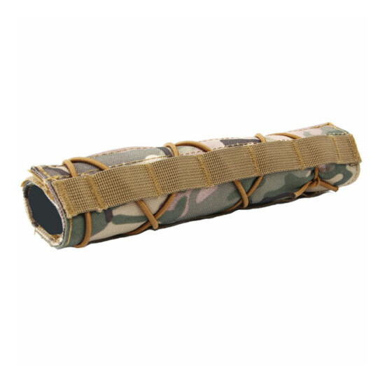 Military Tactical Airsoft Pouch Muffler Sleeve Hunting Suppressor Silencer Cover image {17}