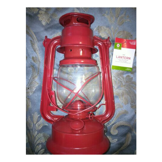 LIT DECOR RED LED LANTERN INDOOR/OUTDOOR BATTERY OPERATED Thumb {1}