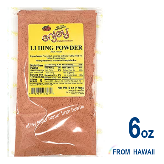 6oz Enjoy LI HING MUI PLUM POWDER Flavor Crackseed Flavor Hawaii Free Shipping image {1}