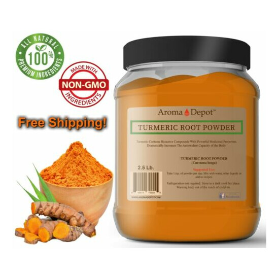 2.5lb Turmeric Root Powder 100% Pure Curcuma Longa Tumeric 40 oz JAR Thumb {1}