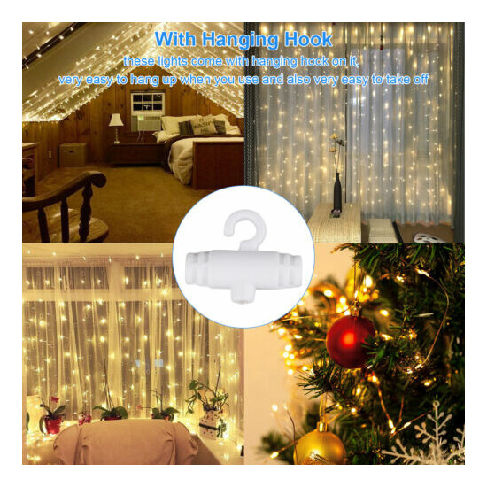 300 LED 3m Fairy Curtain String Lights Wedding Party Room Decor Perfect Holiday image {11}