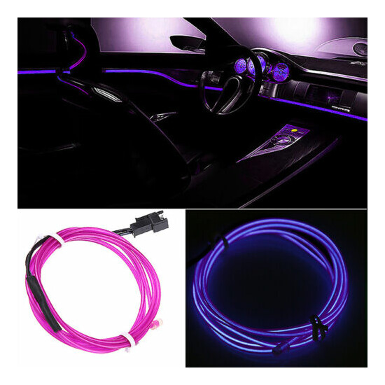 LED Glow Neon EL Wire Light String Strip Rope Tube Car Party Decor + Control image {17}