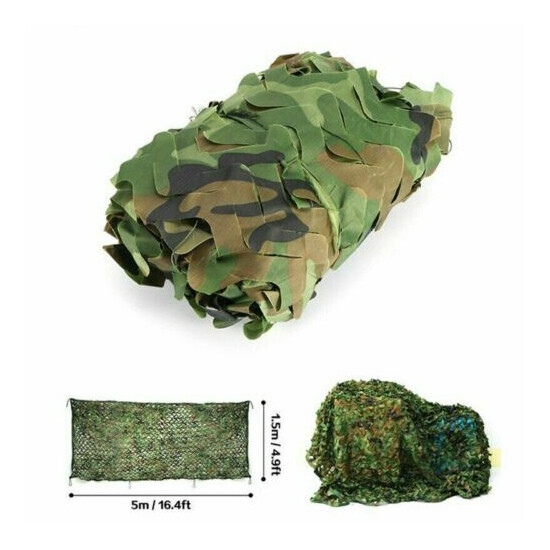 1.5X5M/7M Outdoor Camp Camouflage Nets Hunting Blinds Shooting Shelter Woodland  image {15}