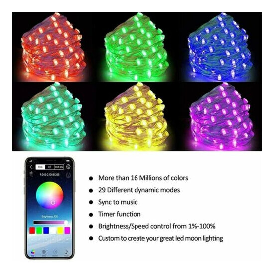 Christmas Tree Decoration Lights LED String Lamp Bluetooth App Remote Control US Thumb {4}