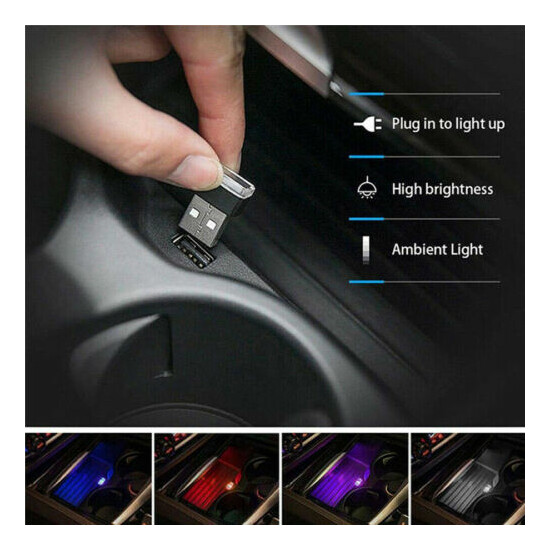 Mini Lamp Bulb Accessories USB LED Car Interior Light Neon Atmosphere Ambient image {1}