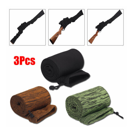 3pcs 54" Shotgun/Rifle Sock Gun Sleeves Dust Protective Cover Guns Storage Bag image {2}