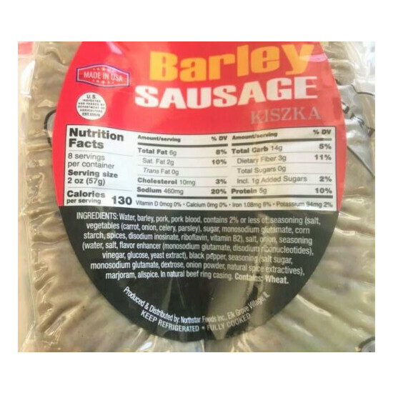 KISZKA' Barley Sausage Fully Cooked ready to eat !! US SELLER !! image {2}