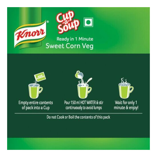 Knorr Instant Veg Soup Sweet Corn 12g Pack Of 20 image {4}