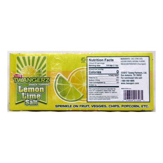 Twang Twangerz Salt Lemon Lime Bulk 10 Ct Snack Topping 1.15 Oz Shakers Popcorn Thumb {6}