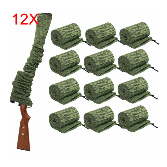 12pcs 54" Hunting Tactical Shotgun Rifle Gun Sock Storage Case Sleeve Sack Green image {1}