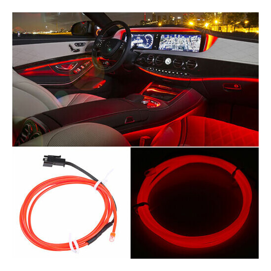 LED Glow Neon EL Wire Light String Strip Rope Tube Car Party Decor + Control image {12}