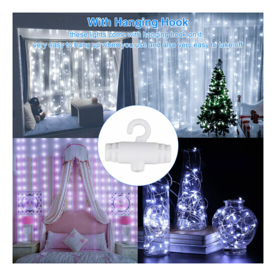 300 LED 3m Fairy Curtain String Lights Wedding Party Room Decor Perfect Holiday image {9}