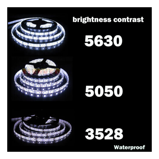 Super Bright 5M 10M 3528 5050 5630 SMD 300 600 LED Flexible Strip light DC12V US image {17}