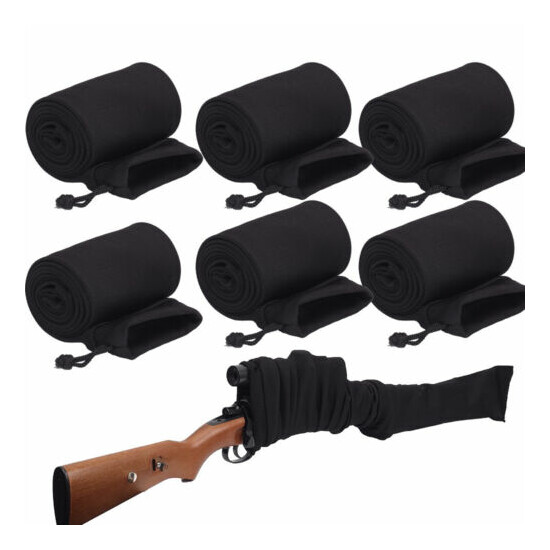 6Pcs Black Long Gun Sock Rifle Shotgun Sleeve Protective Cover Case Bag Outdoor image {1}