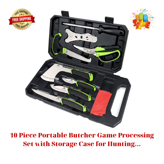 10 Piece Portable Butcher Game Processing Set with Storage Case for Hunting... image {1}