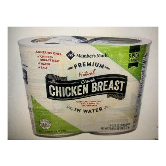 Member's Mark Premium Chunk Chicken Breast 6 Pack 12.5 oz 6 Cans No MSG Premium image {1}