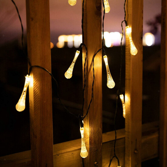 Raindrop Solar String Light Home Lawn Wedding Fairy Lights Patio 8-Mode Lamp image {48}