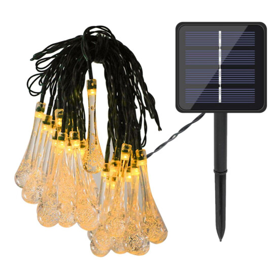 Raindrop Solar String Light Home Lawn Wedding Fairy Lights Patio 8-Mode Lamp Thumb {43}