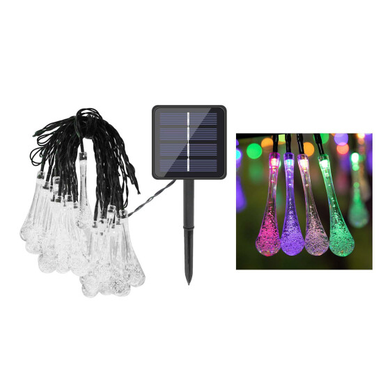 Raindrop Solar String Light Home Lawn Wedding Fairy Lights Patio 8-Mode Lamp Thumb {59}