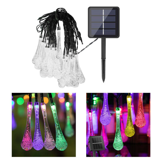 Raindrop Solar String Light Home Lawn Wedding Fairy Lights Patio 8-Mode Lamp Thumb {72}